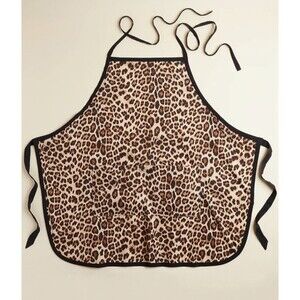 Torrid Plus Size Lightweight Cotton Blend Leopard Print Apron With Front Pockets